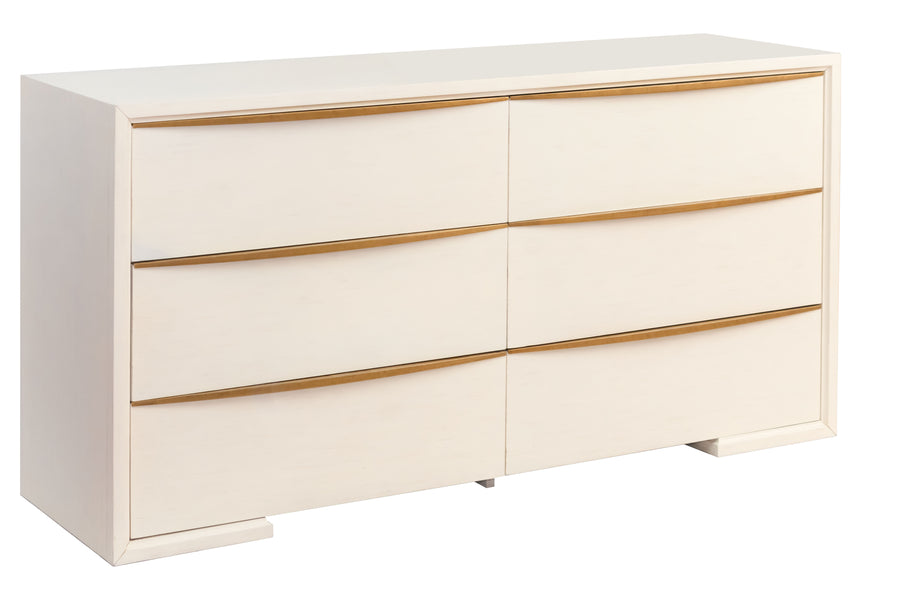 MILANO 6-DRAWERS DRESSER IN ANTIQUE WHITE