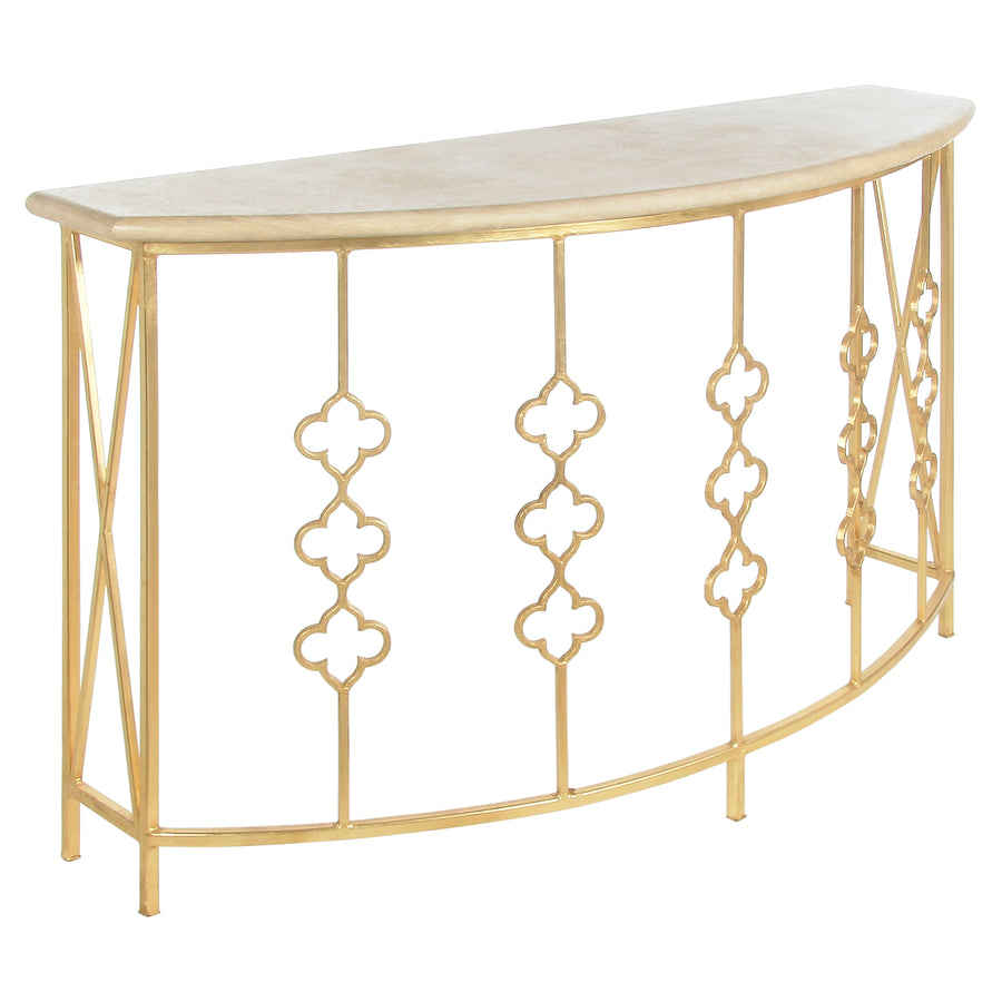 QUATREFOIL DEMILUNE CONSOLE