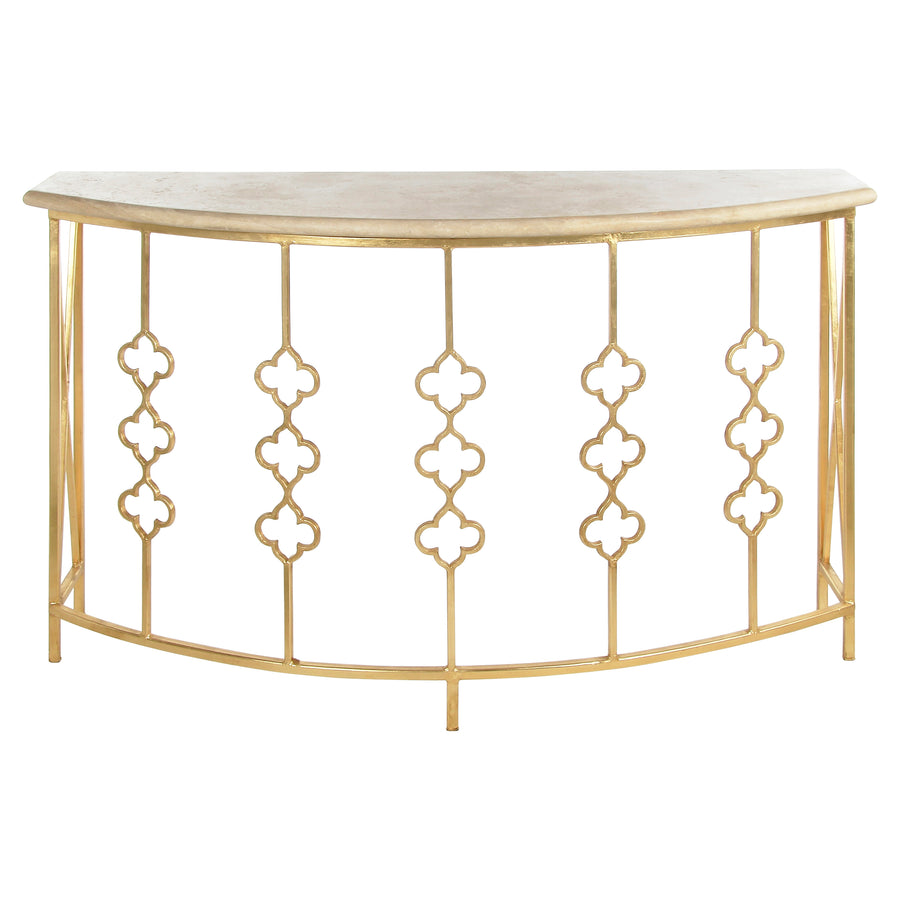 QUATREFOIL DEMILUNE CONSOLE