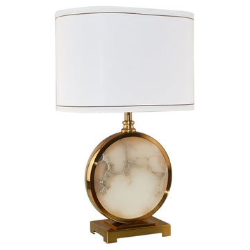 BRASS & ALABASTER  TABLE LAMP