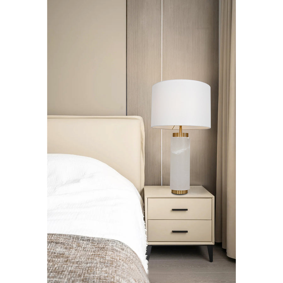 ALABSTER COLUMN 
TABLE LAMP