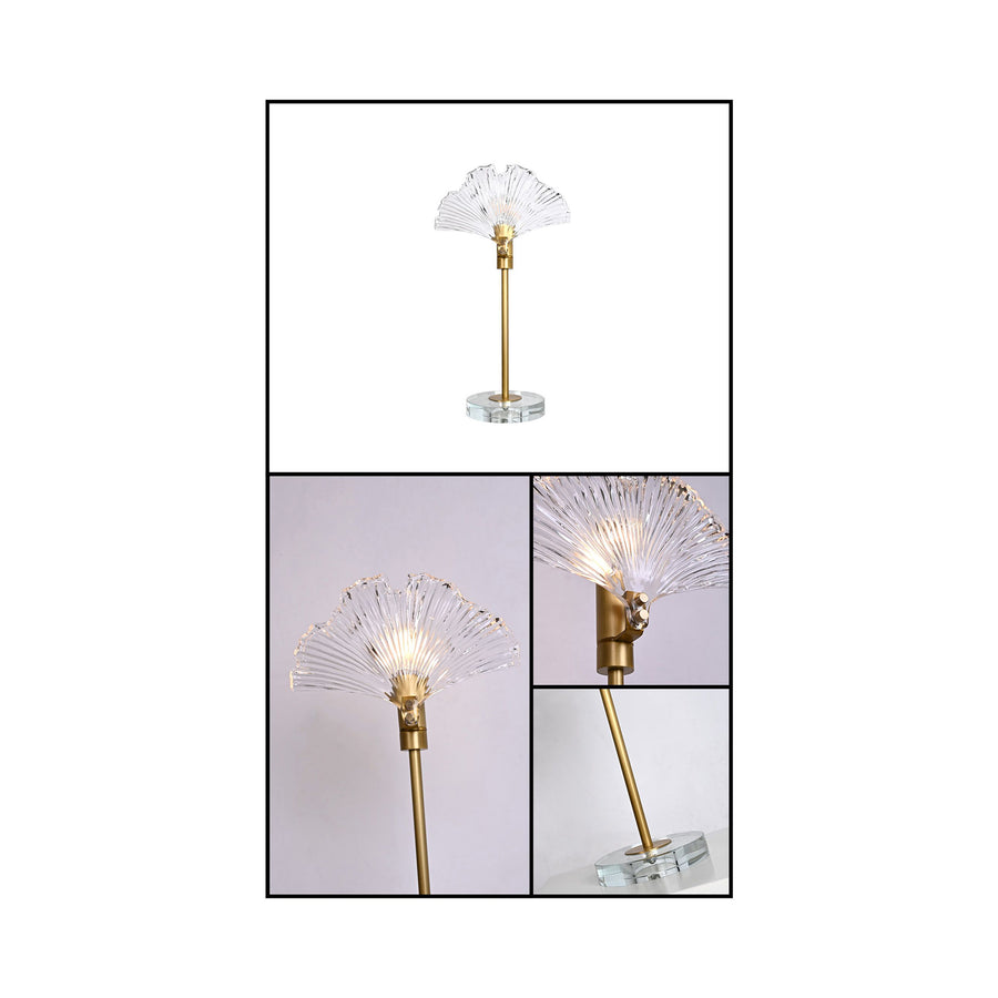 GLASS LEAF TABLE LAMP